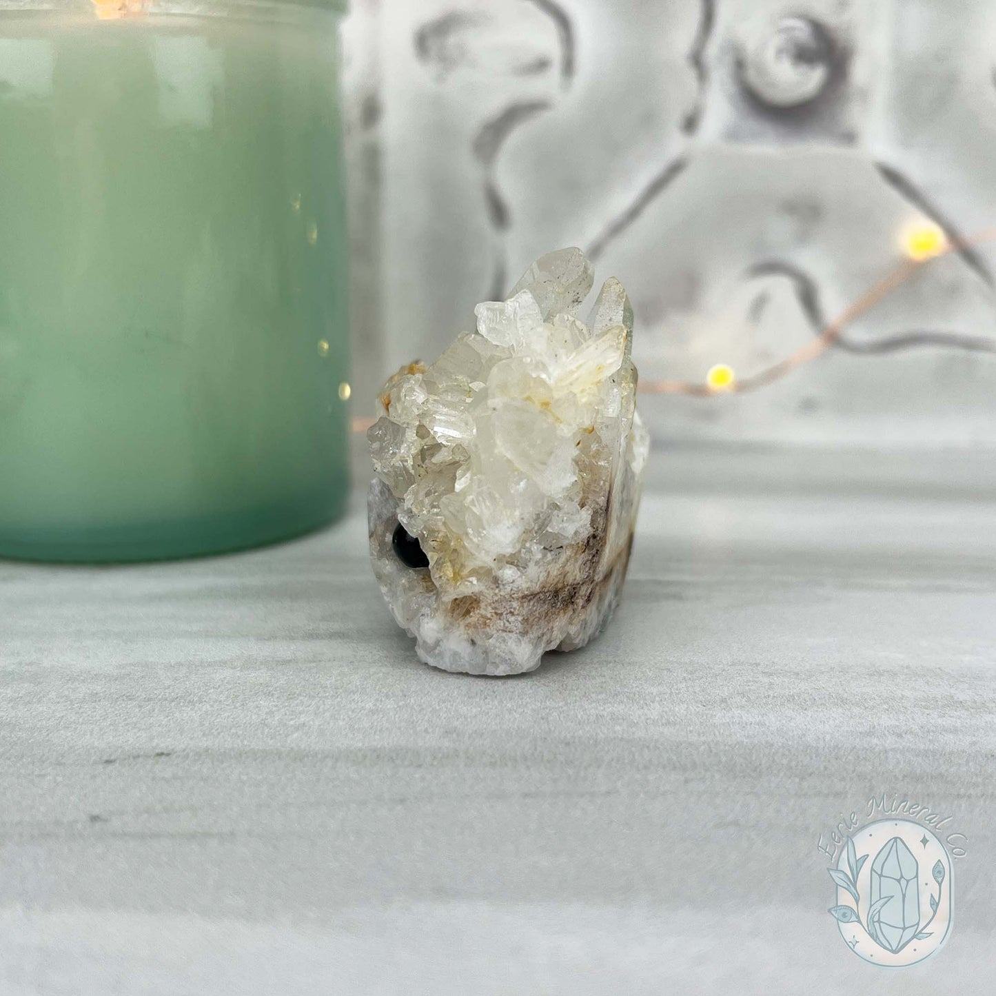 Clear Quartz Crystal Cluster Rock Buddy Carving
