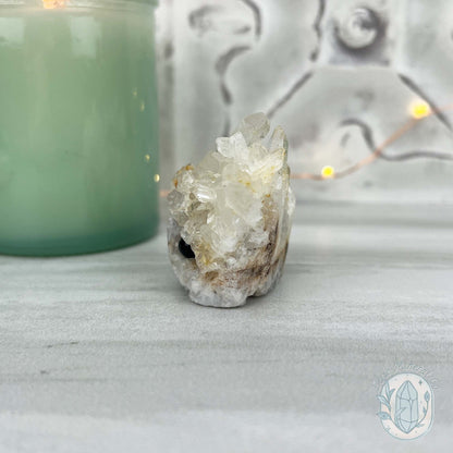 Clear Quartz Crystal Cluster Rock Buddy Carving