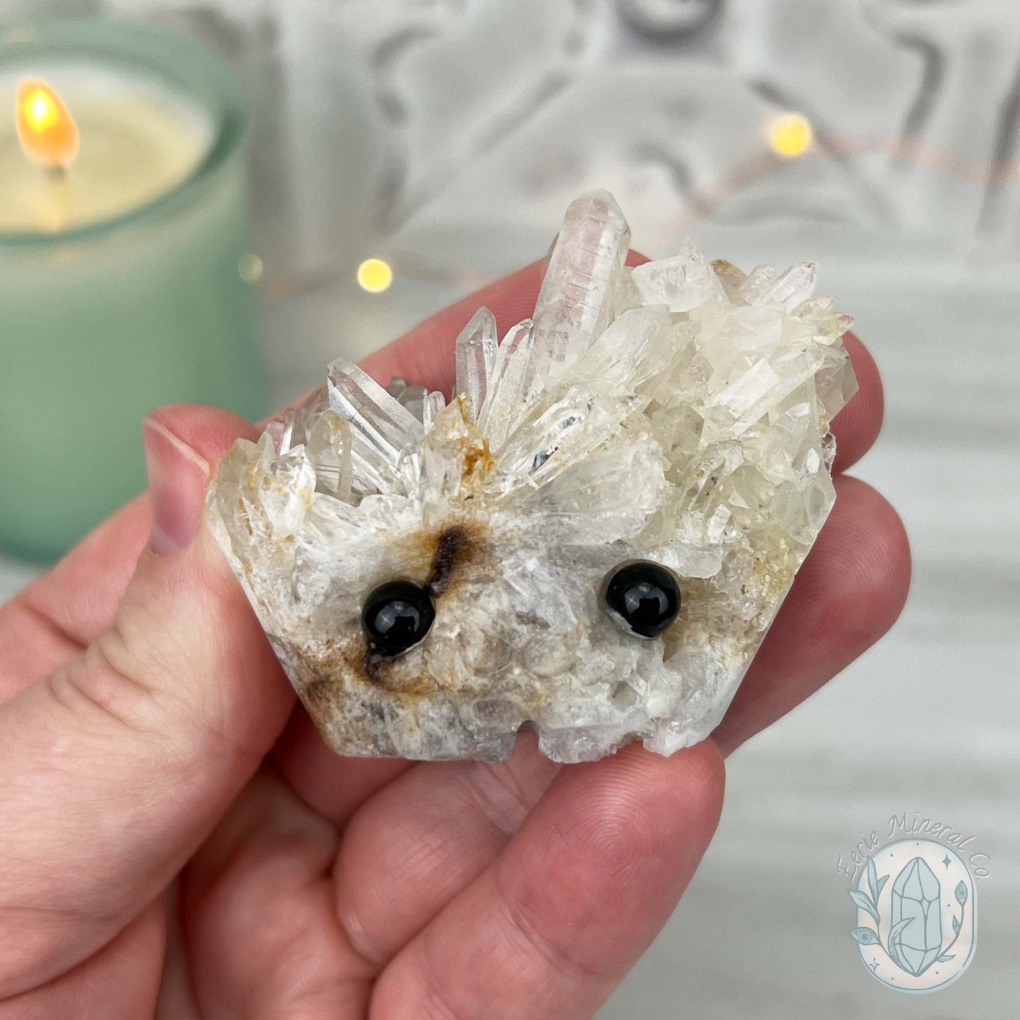 Clear Quartz Crystal Cluster Rock Buddy Carving