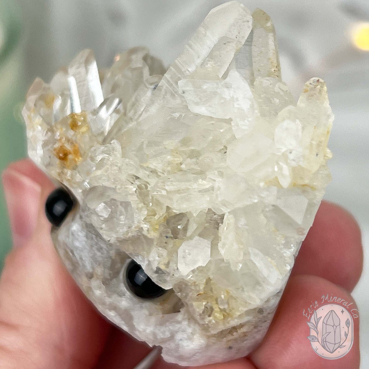 Clear Quartz Crystal Cluster Rock Buddy Carving
