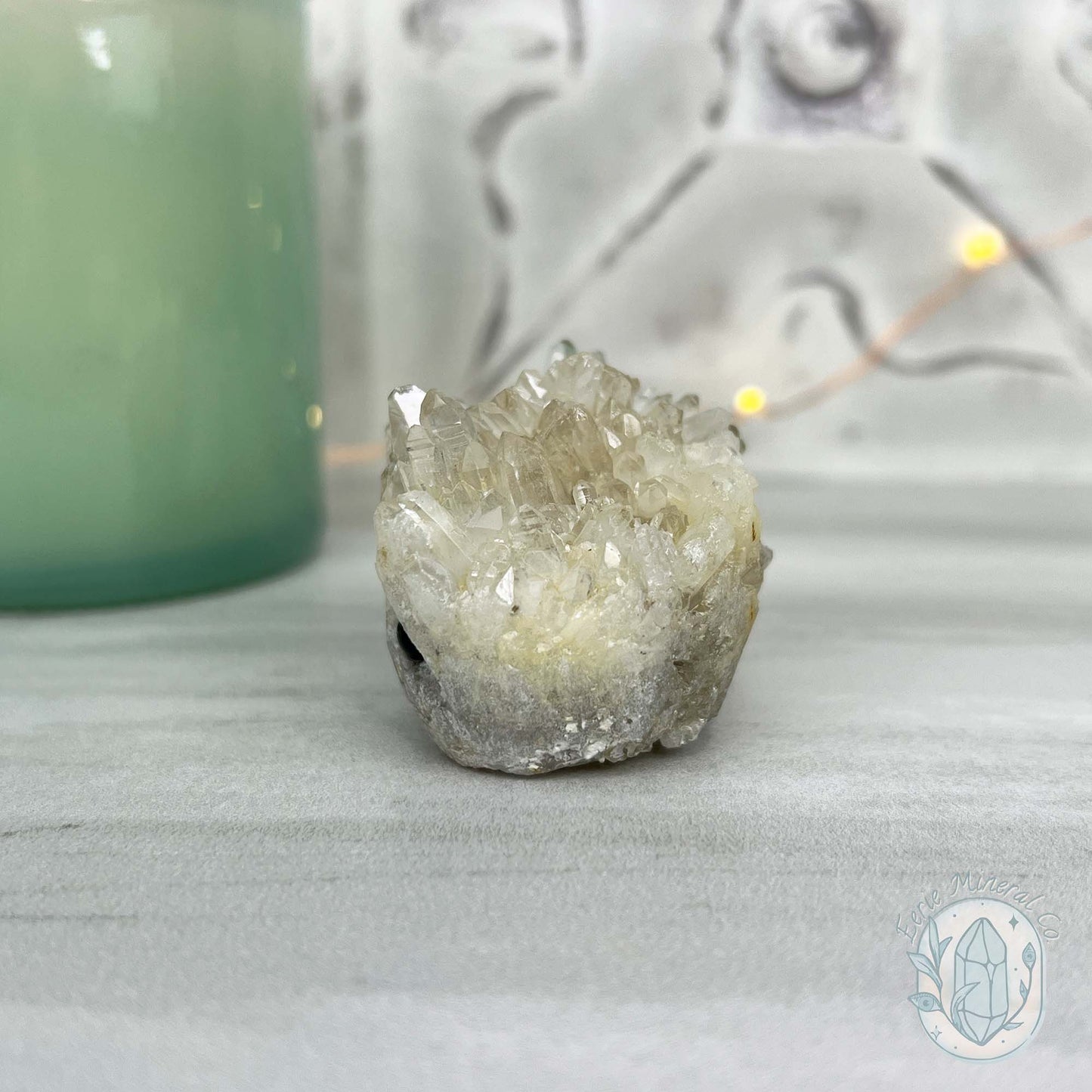 Clear Quartz Crystal Cluster Pet Rock Carving