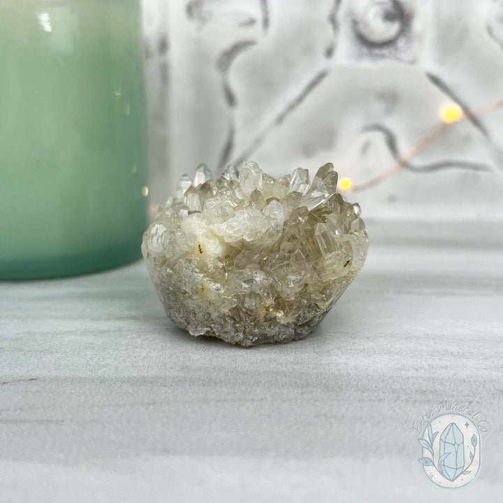 Clear Quartz Crystal Cluster Pet Rock Carving