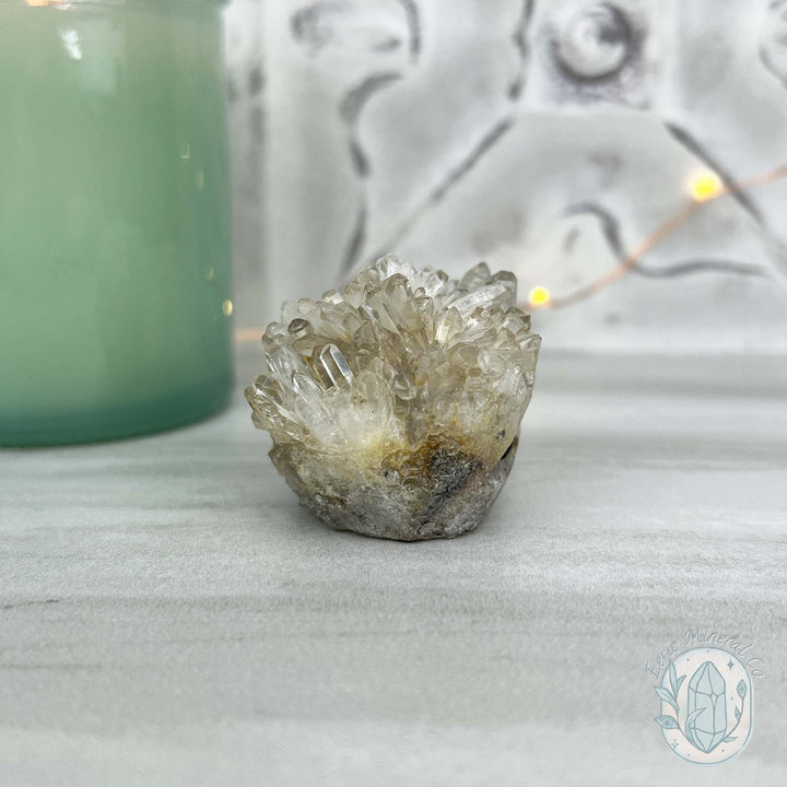 Clear Quartz Crystal Cluster Pet Rock Carving