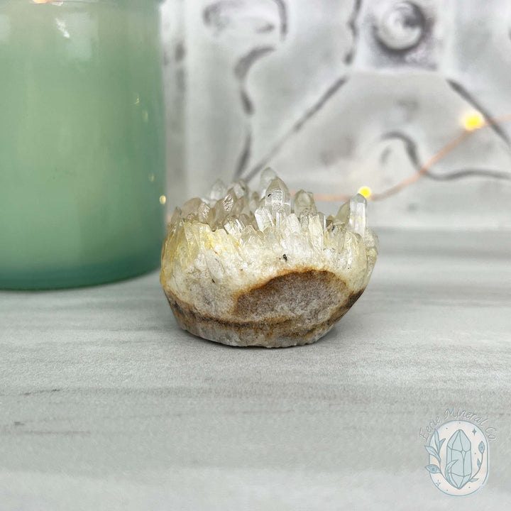 Clear Quartz Crystal Cluster Pet Rock Carving