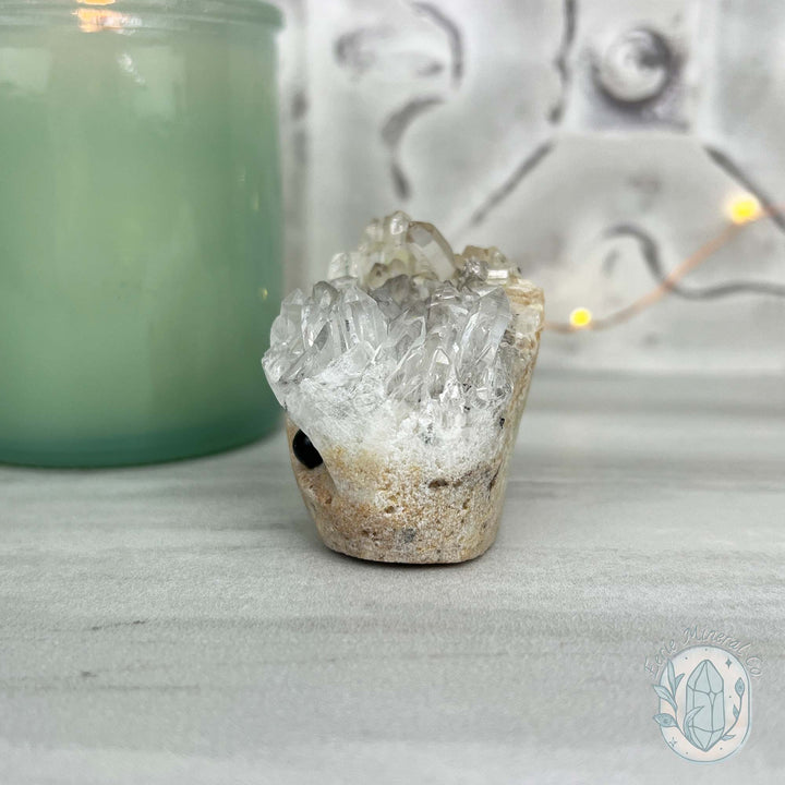 Clear Quartz Crystal Cluster Pet Rock Carving