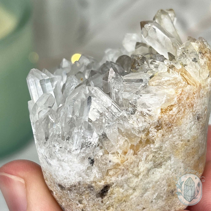 Clear Quartz Crystal Cluster Pet Rock Carving