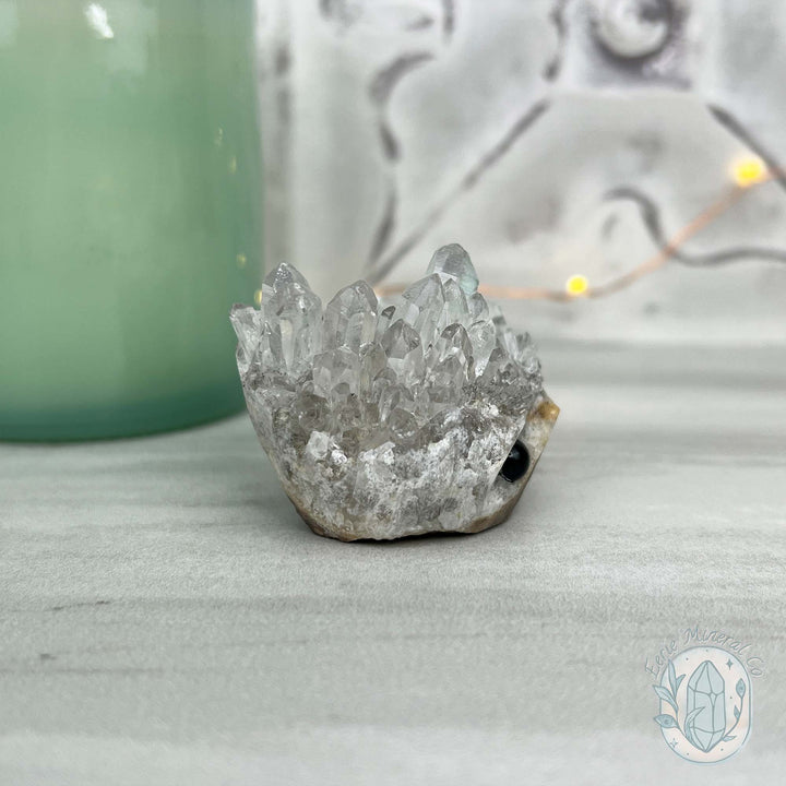 Clear Quartz Crystal Cluster Pet Rock Carving