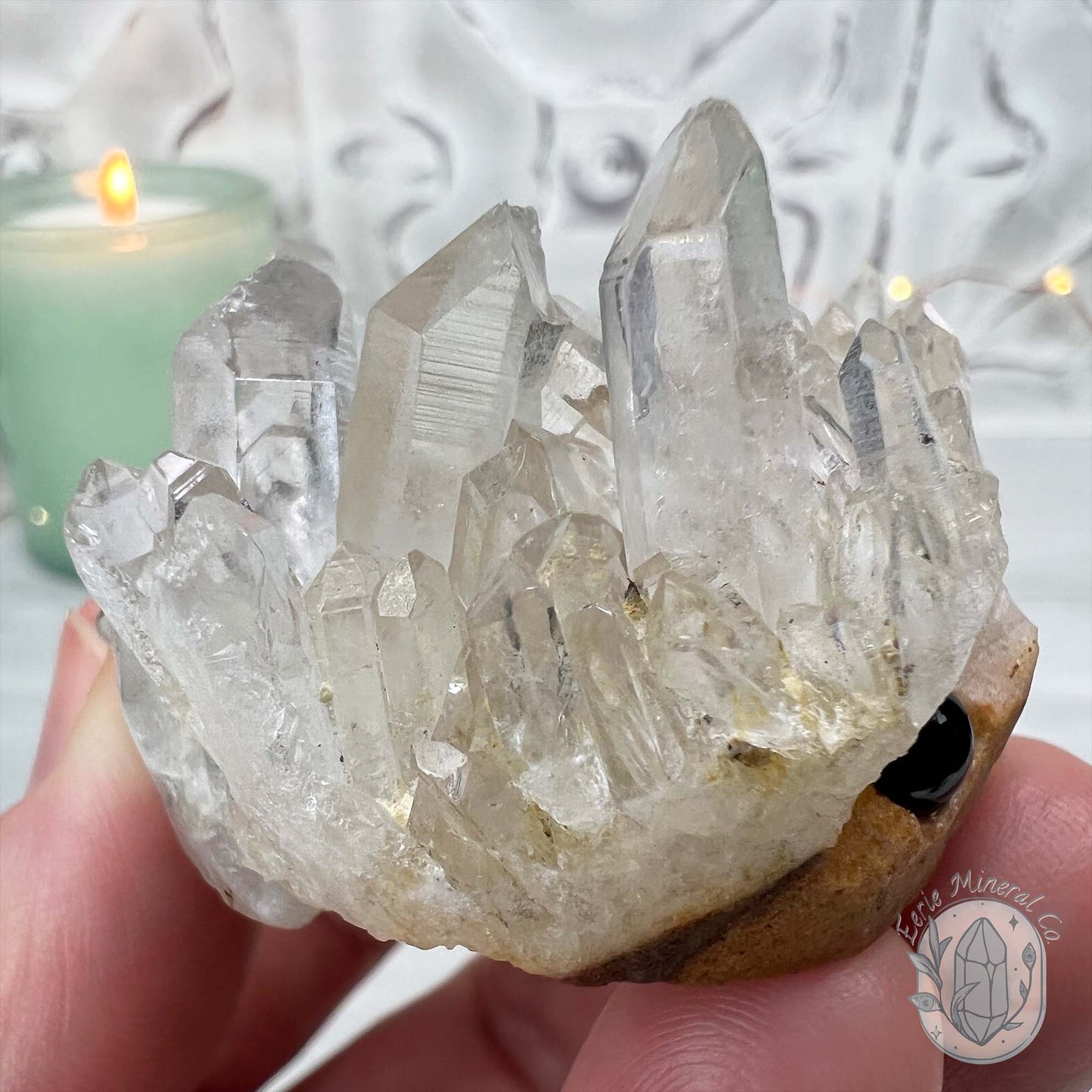Clear Quartz Crystal Cluster Pet Rock Carving