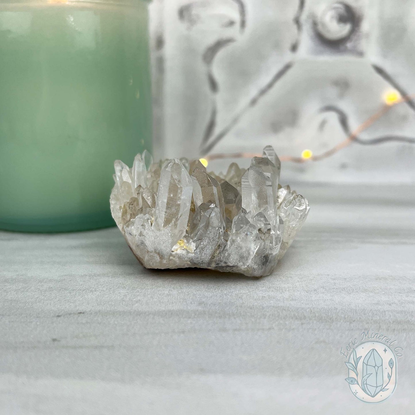 Clear Quartz Crystal Cluster Pet Rock Carving
