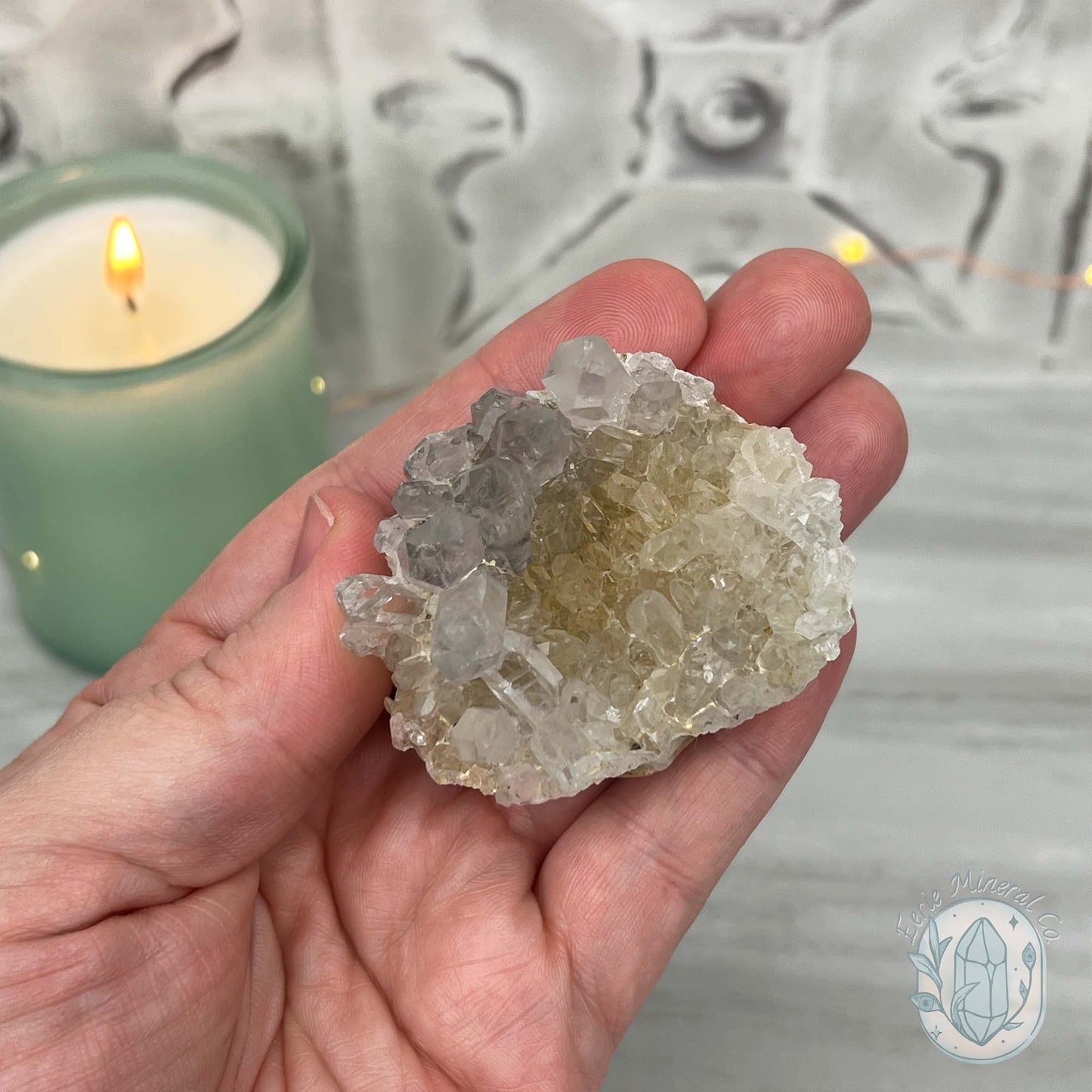 Clear Quartz Crystal Cluster Pet Rock Carving