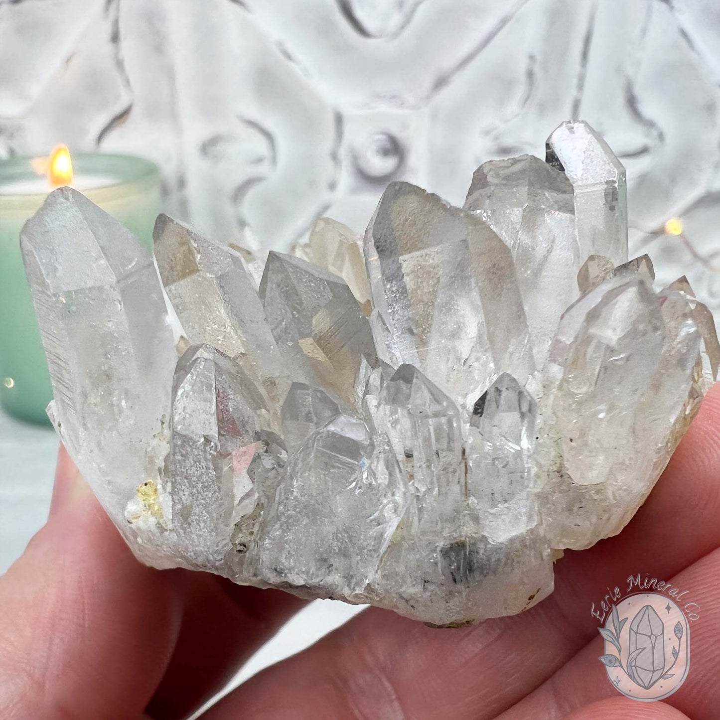 Clear Quartz Crystal Cluster Pet Rock Carving