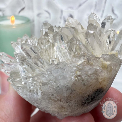 Clear Quartz Crystal Cluster Pet Rock Carving