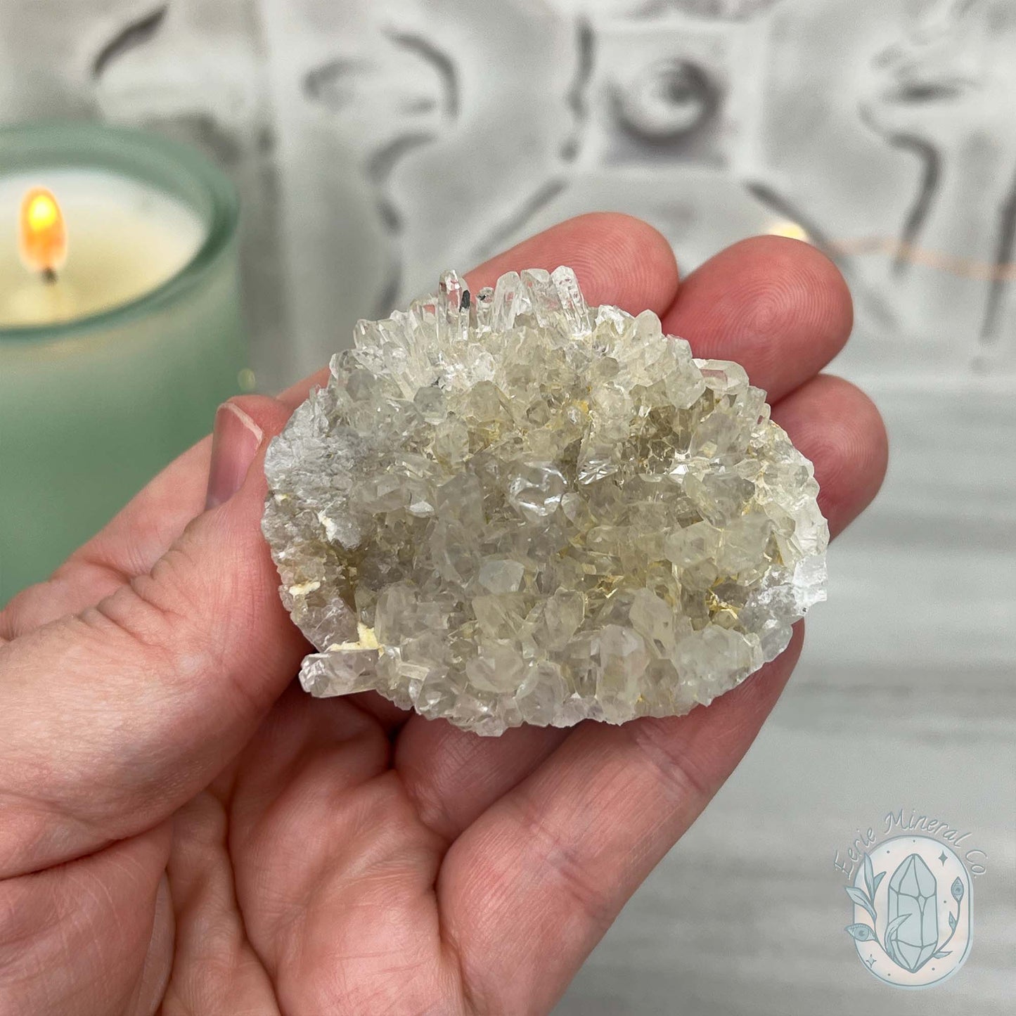 Clear Quartz Crystal Cluster Pet Rock Carving