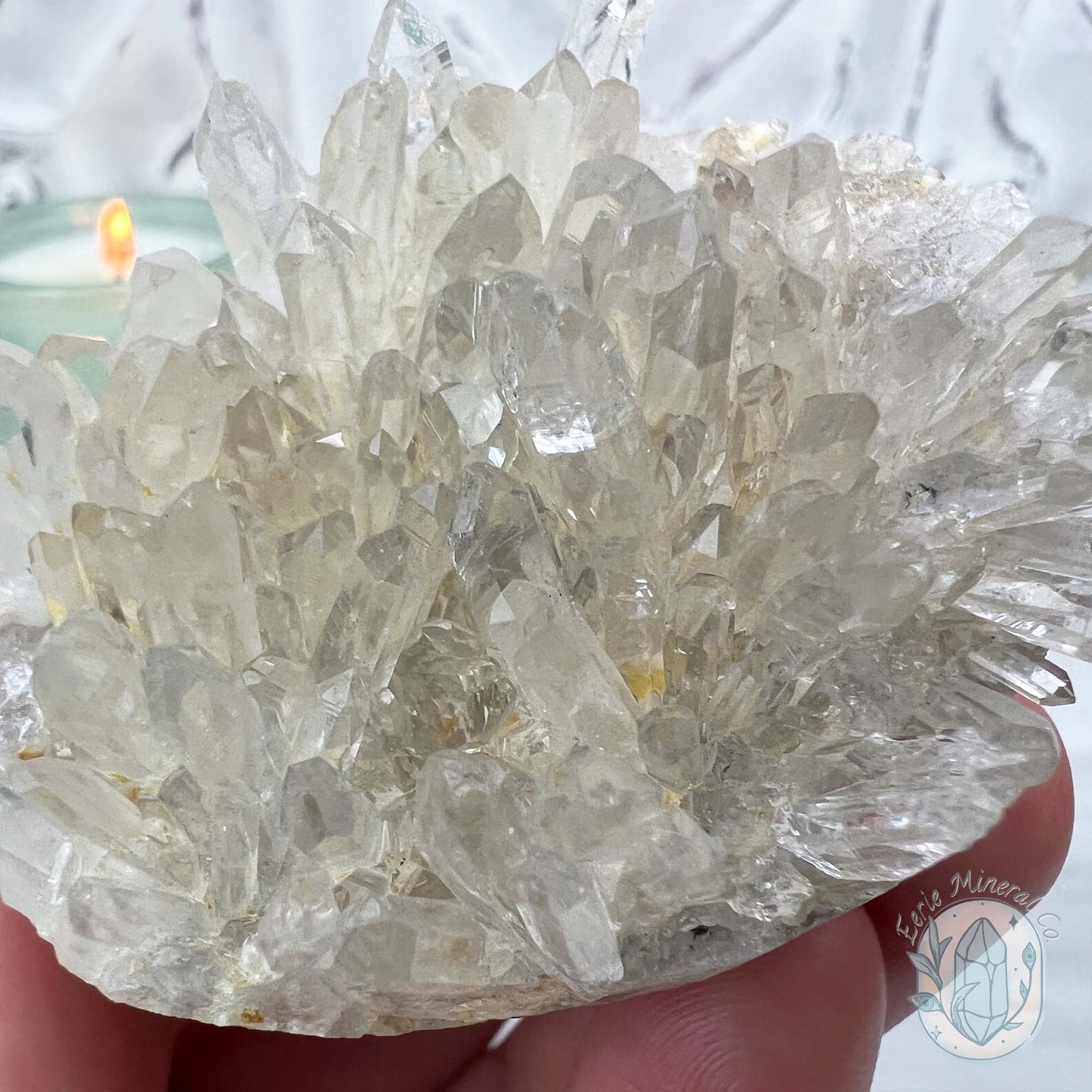 Clear Quartz Crystal Cluster Pet Rock Carving