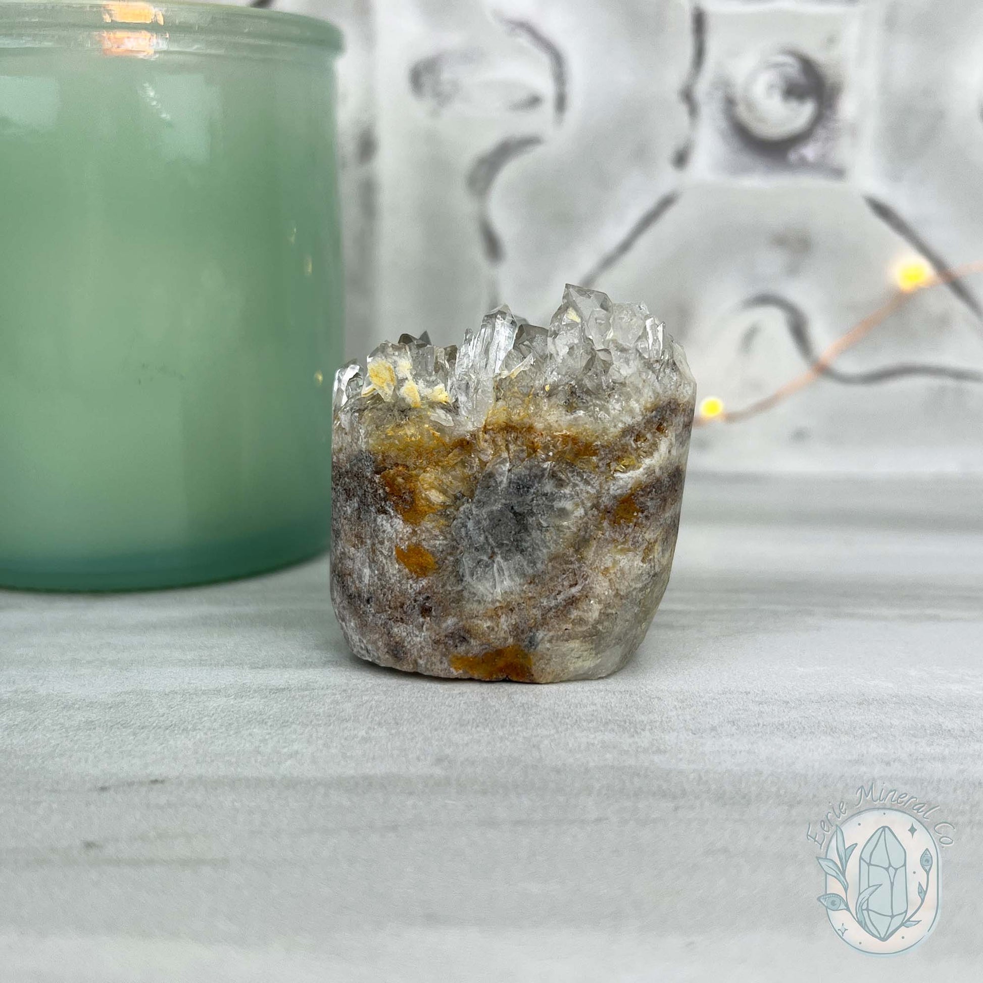 Clear Quartz Crystal Cluster Pet Rock Carving