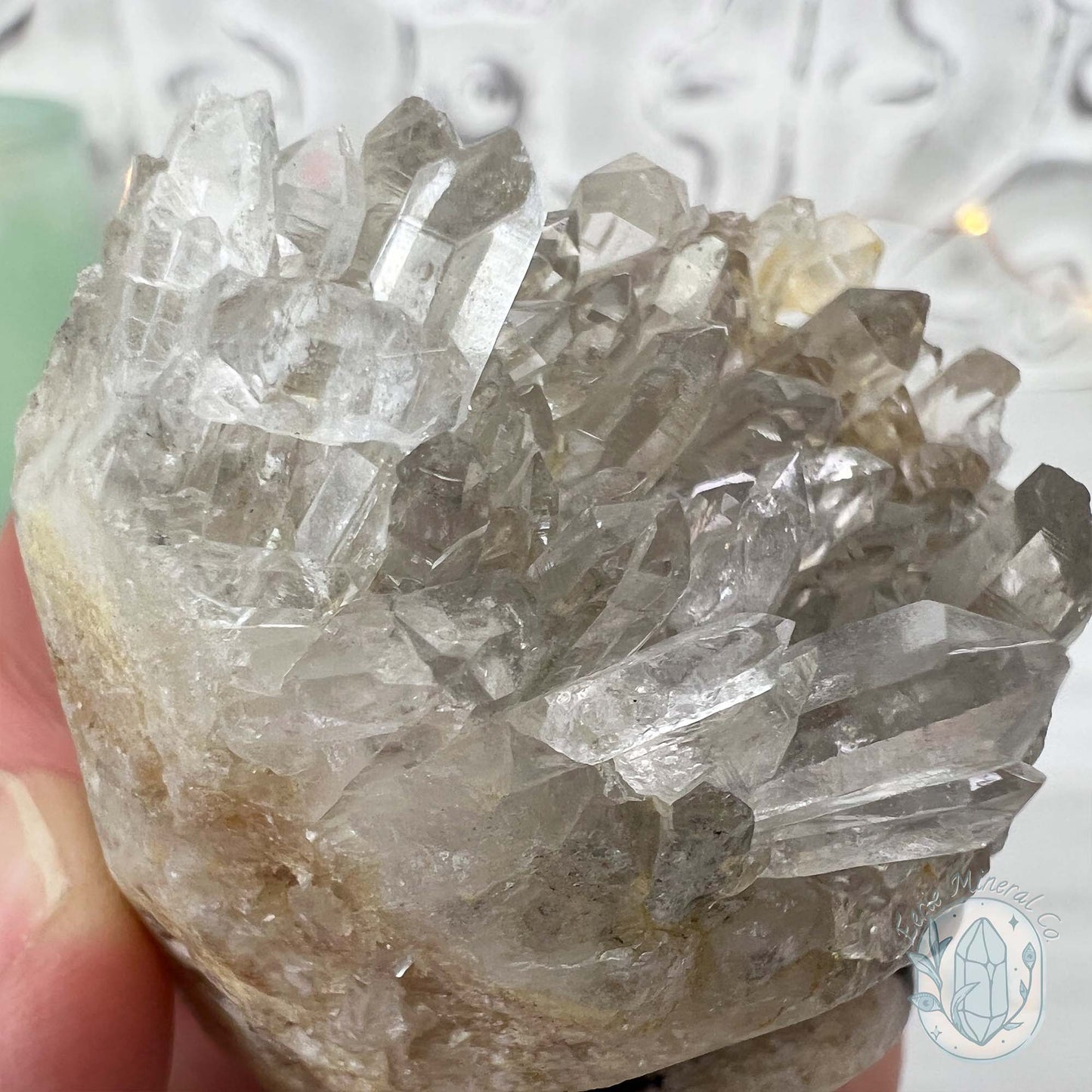 Clear Quartz Crystal Cluster Pet Rock Carving