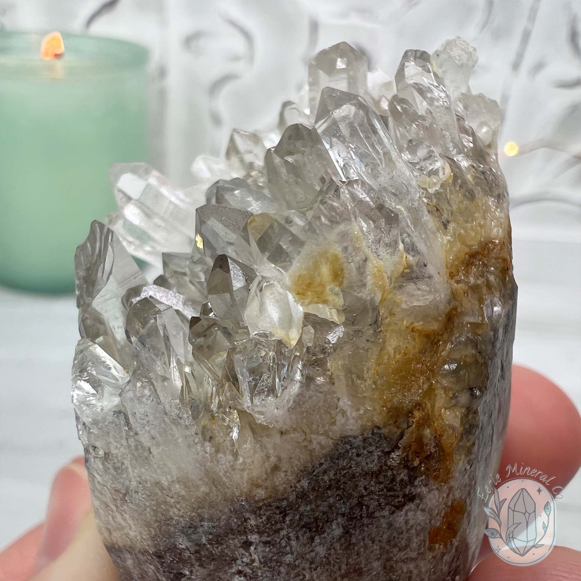 Clear Quartz Crystal Cluster Pet Rock Carving