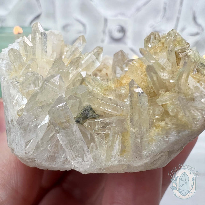 Clear Quartz Crystal Cluster Pet Rock Carving