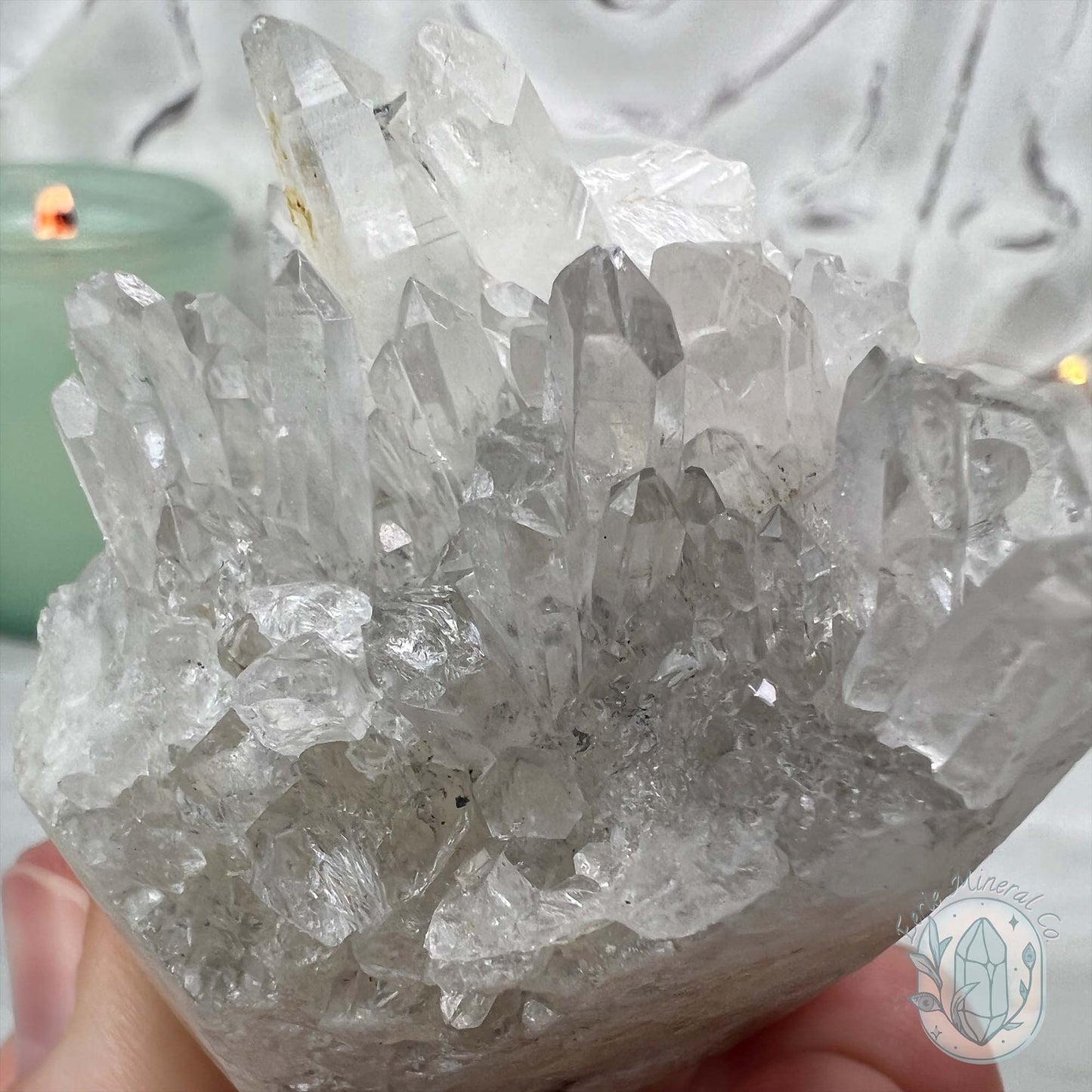 Clear Quartz Crystal Cluster Pet Rock Carving