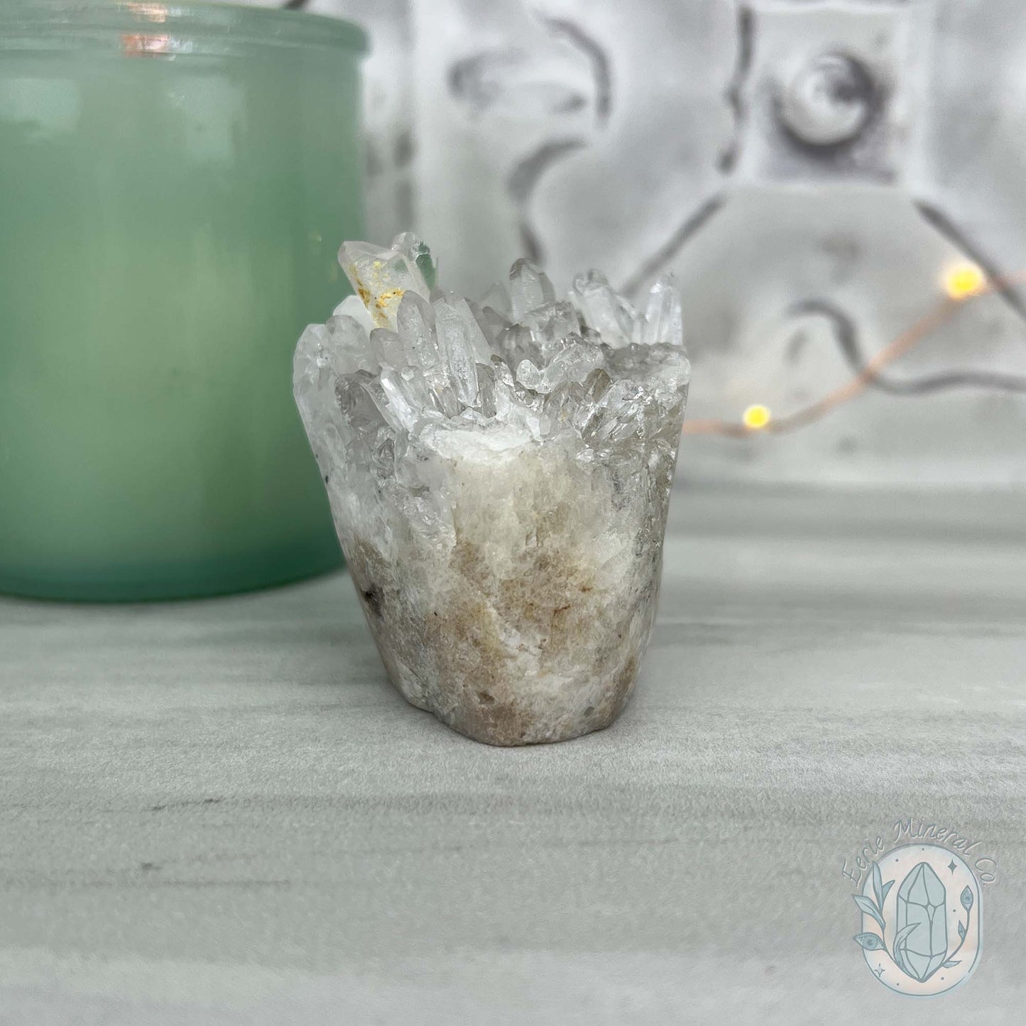 Clear Quartz Crystal Cluster Pet Rock Carving