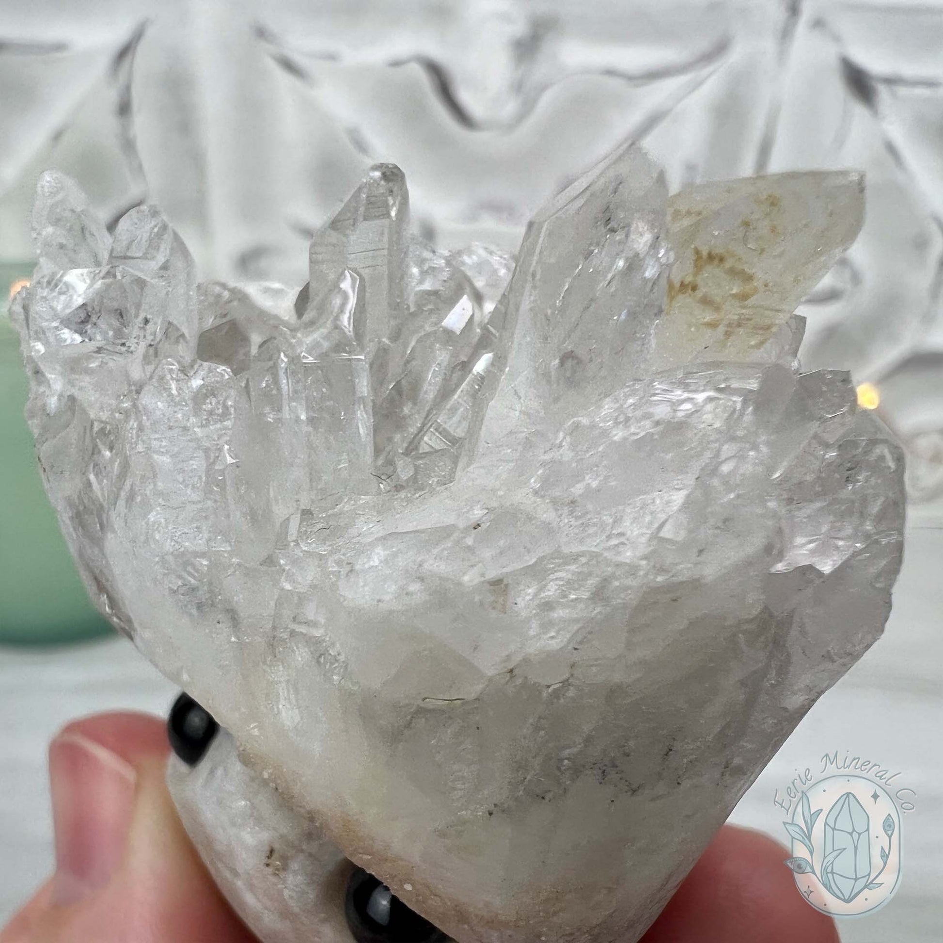 Clear Quartz Crystal Cluster Pet Rock Carving