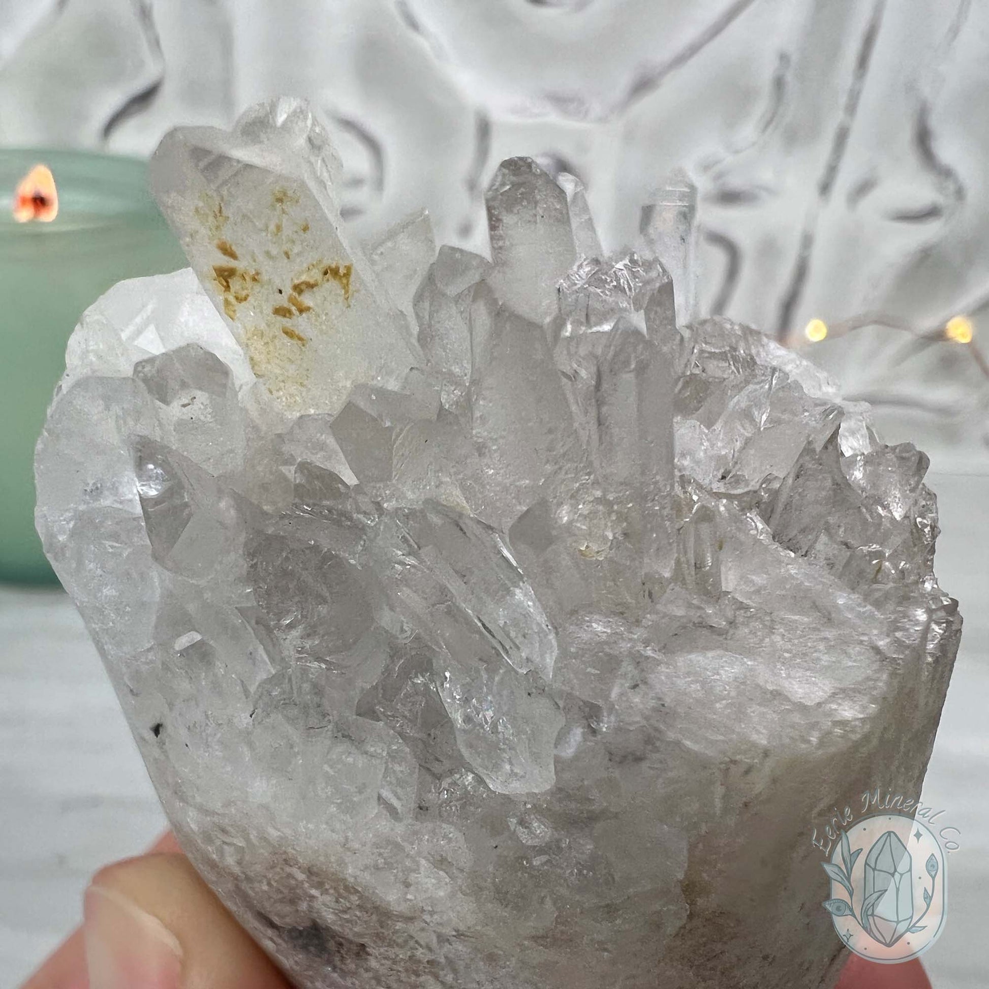 Clear Quartz Crystal Cluster Pet Rock Carving