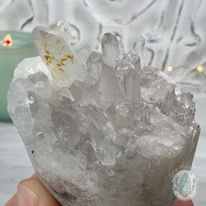 Clear Quartz Crystal Cluster Pet Rock Carving