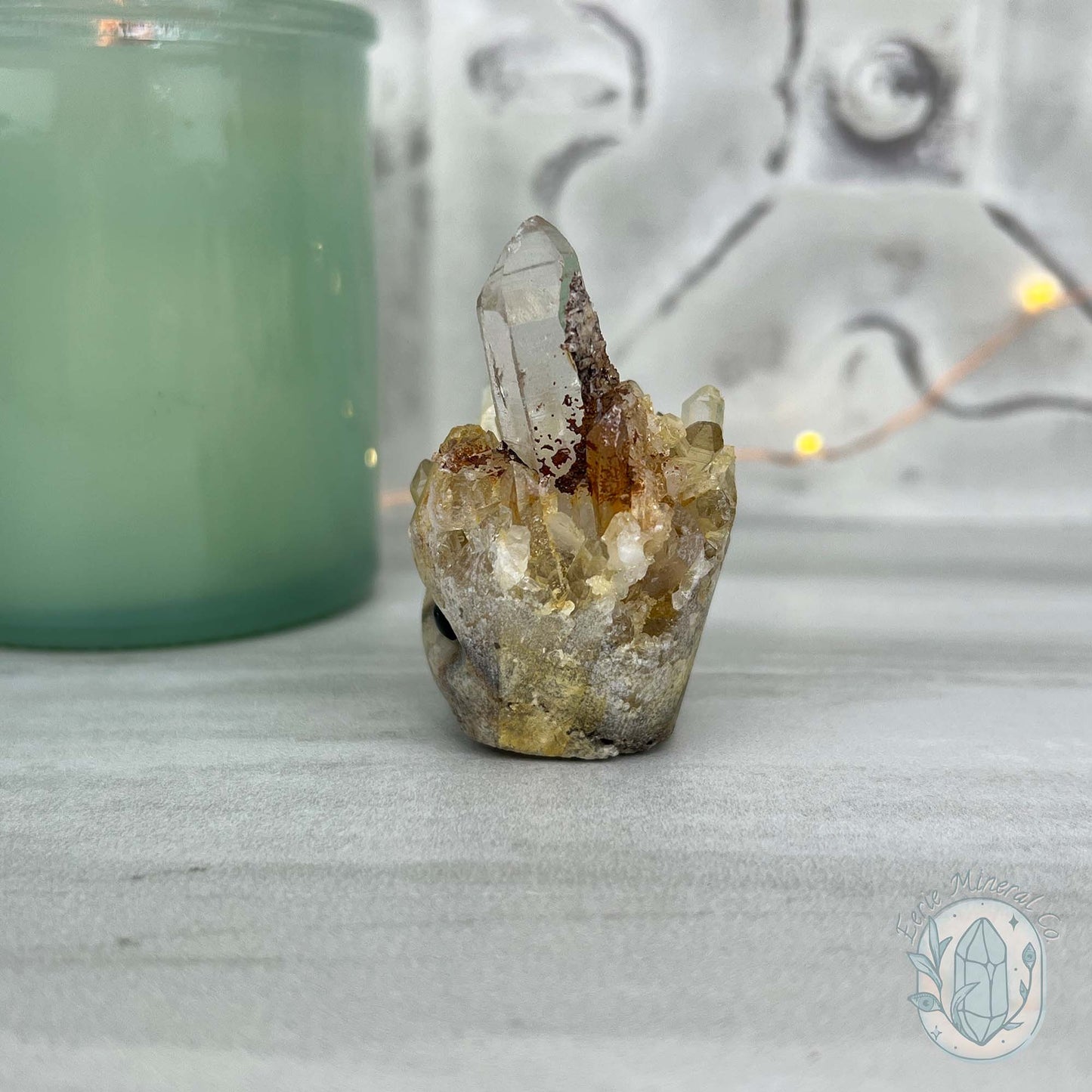 Clear Quartz Crystal Cluster Pet Rock Carving