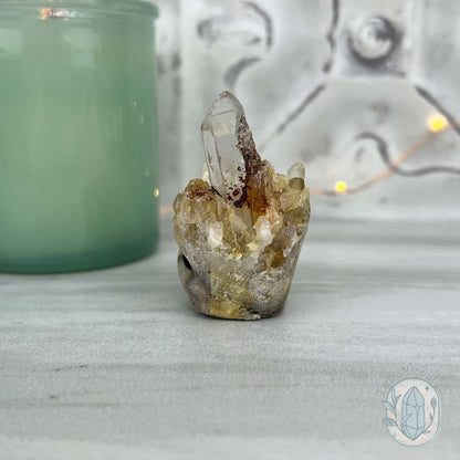 Clear Quartz Crystal Cluster Pet Rock Carving