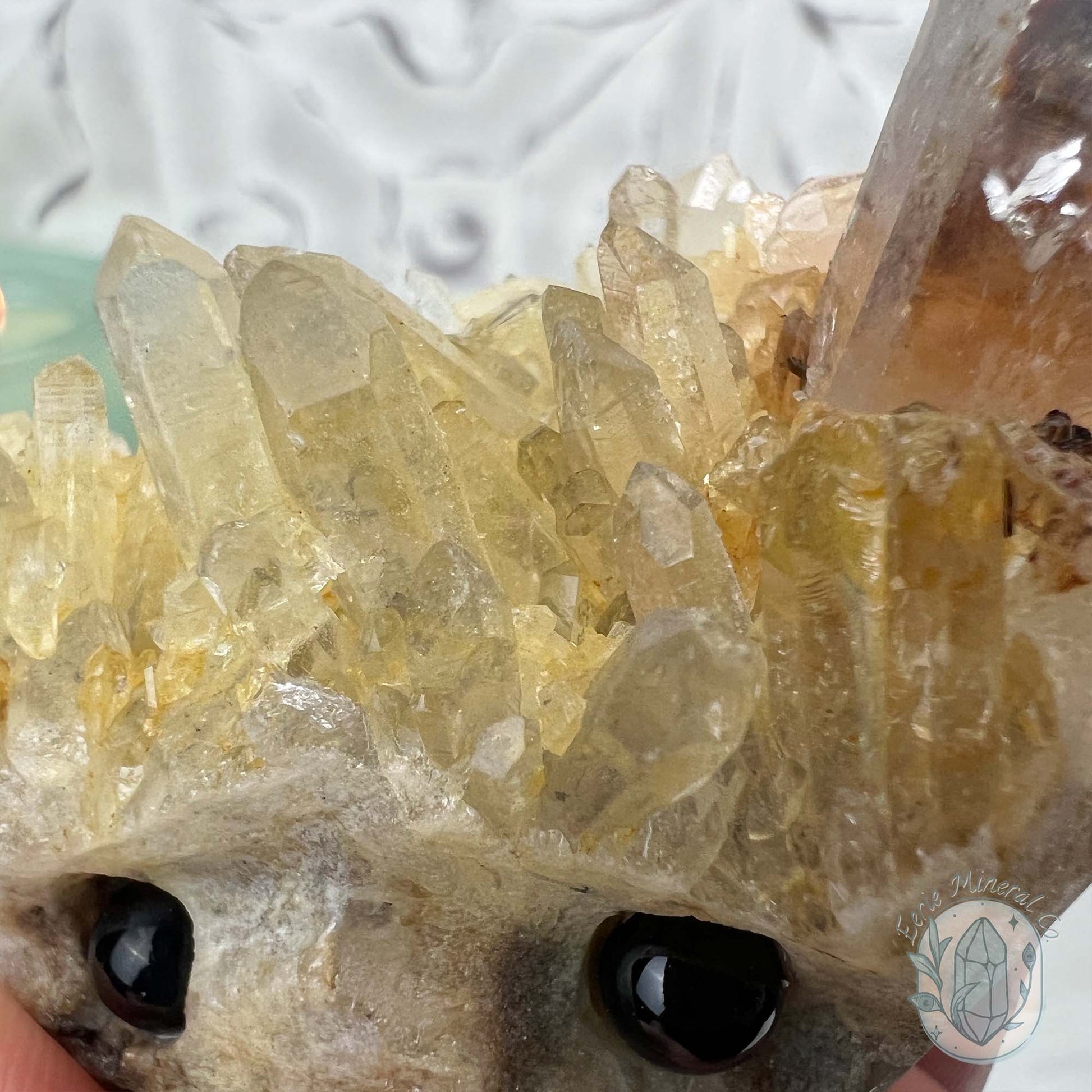 Clear Quartz Crystal Cluster Pet Rock Carving