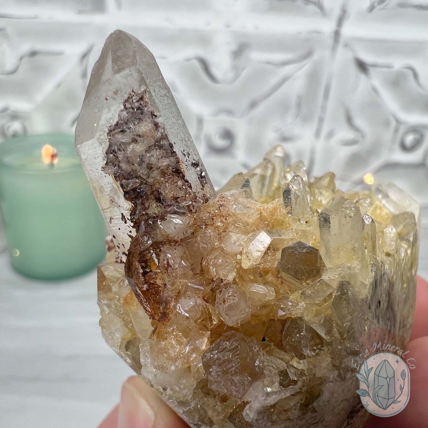 Clear Quartz Crystal Cluster Pet Rock Carving