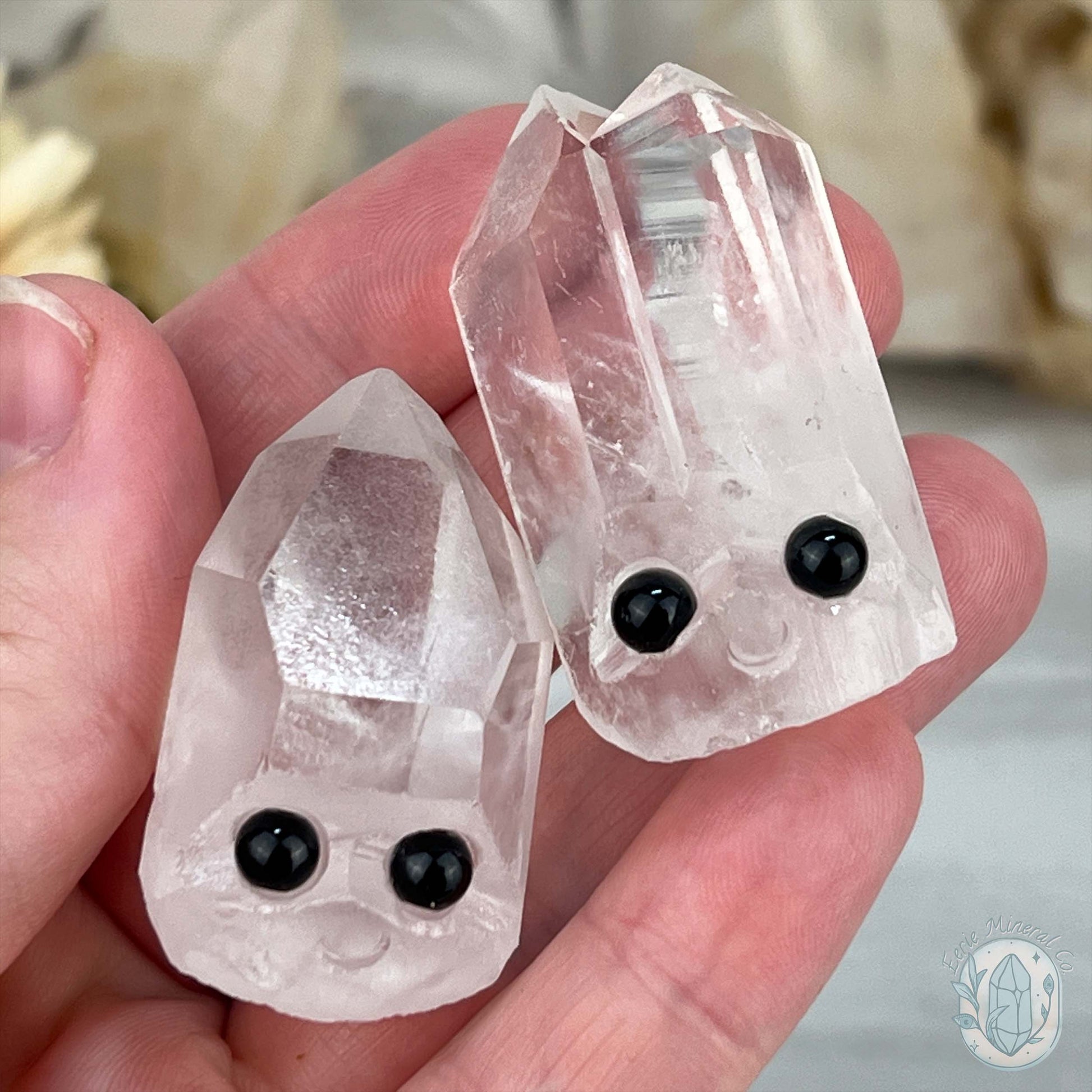 Clear Quartz Crystal Cluster Pet Rock Set
