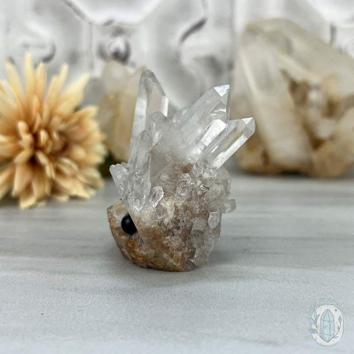 Clear Quartz Crystal Cluster Hedgehog Carving Specimen