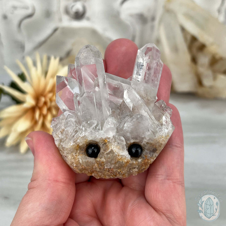 Clear Quartz Crystal Cluster Hedgehog Carving Specimen