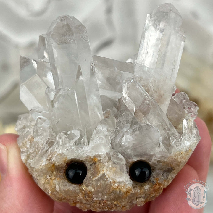 Clear Quartz Crystal Cluster Hedgehog Carving Specimen