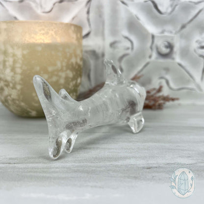 Polished Clear Quartz Great White Shark Carving