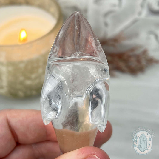 Polished Clear Quartz Great White Shark Carving