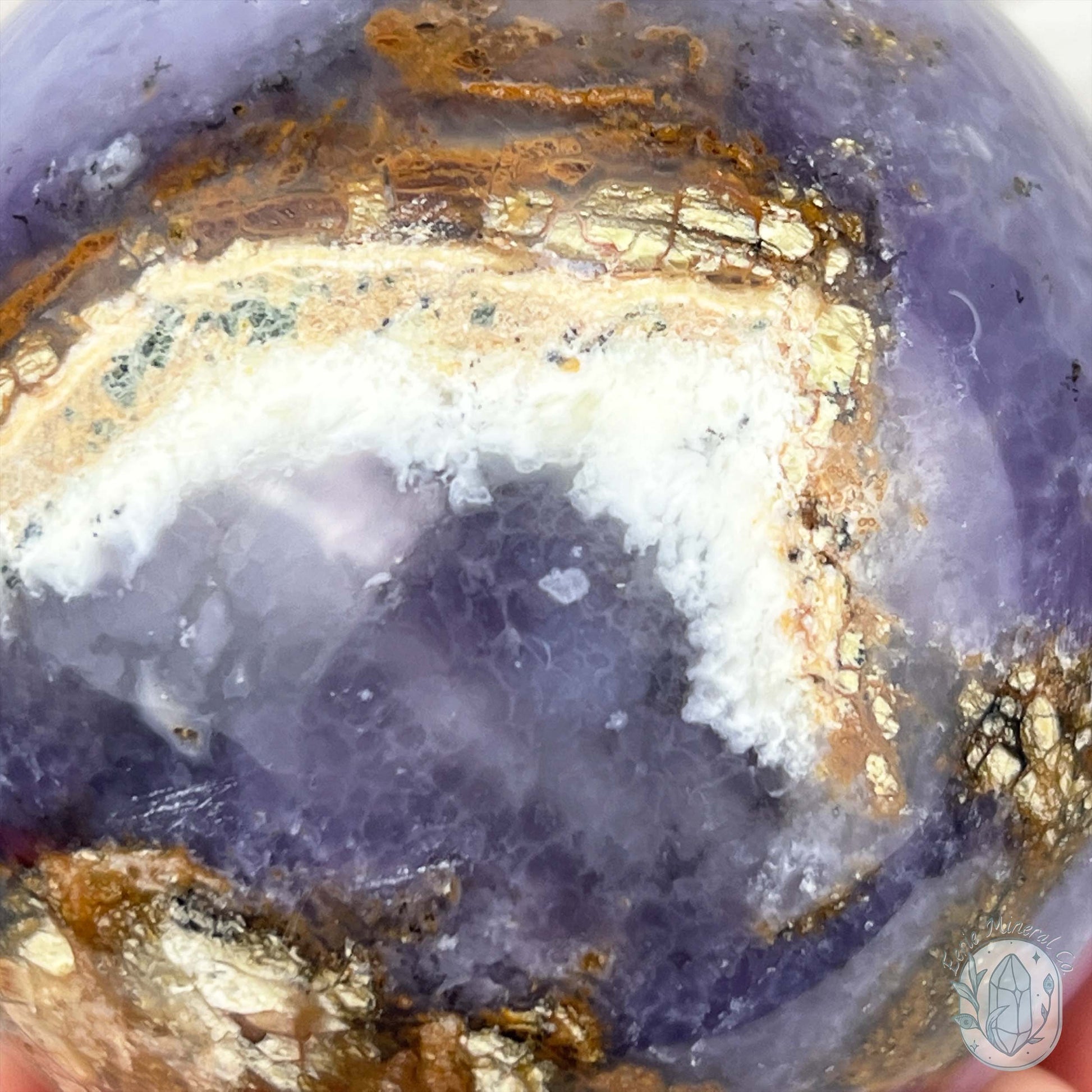 70mm Purple and White Dendritic Chalcedony Sphere