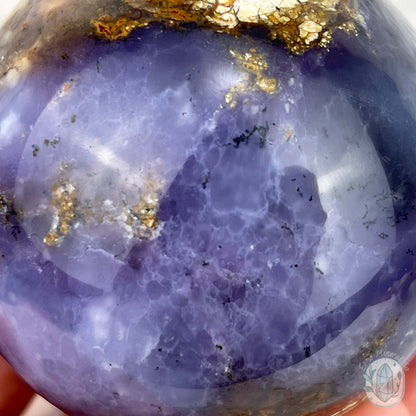 70mm Purple and White Dendritic Chalcedony Sphere