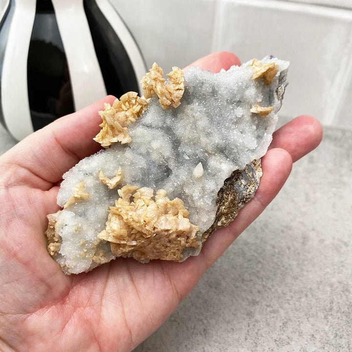 natural dolomite on calcite specimen