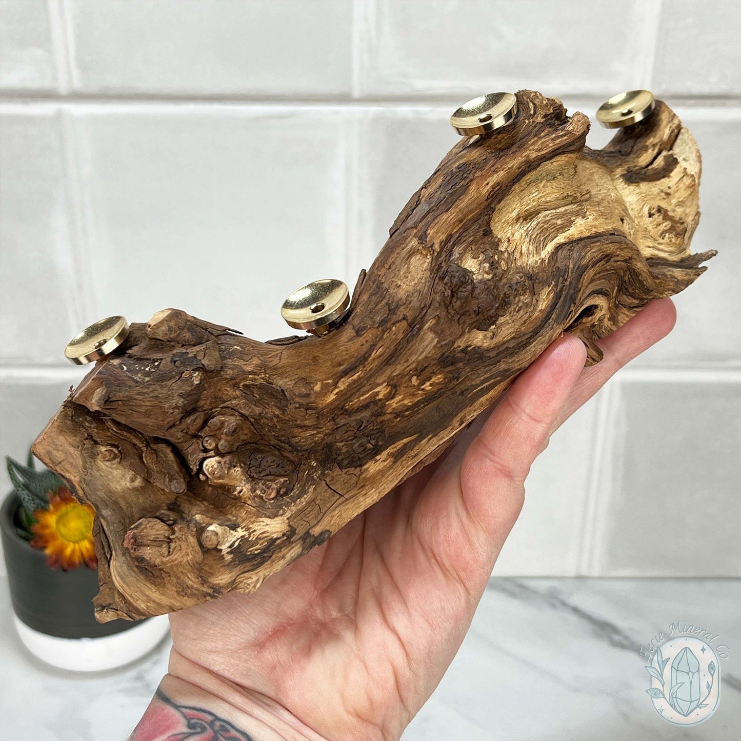 Natural Driftwood 4 Sphere Holder Stand
