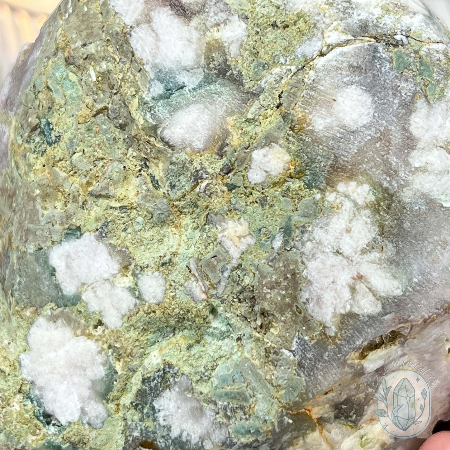 Large Green Flower Agate Hedgehog Specimen