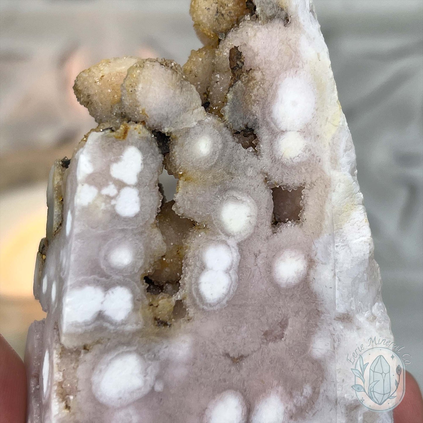 Pink Flower Agate Hedgehog Carving Specimen