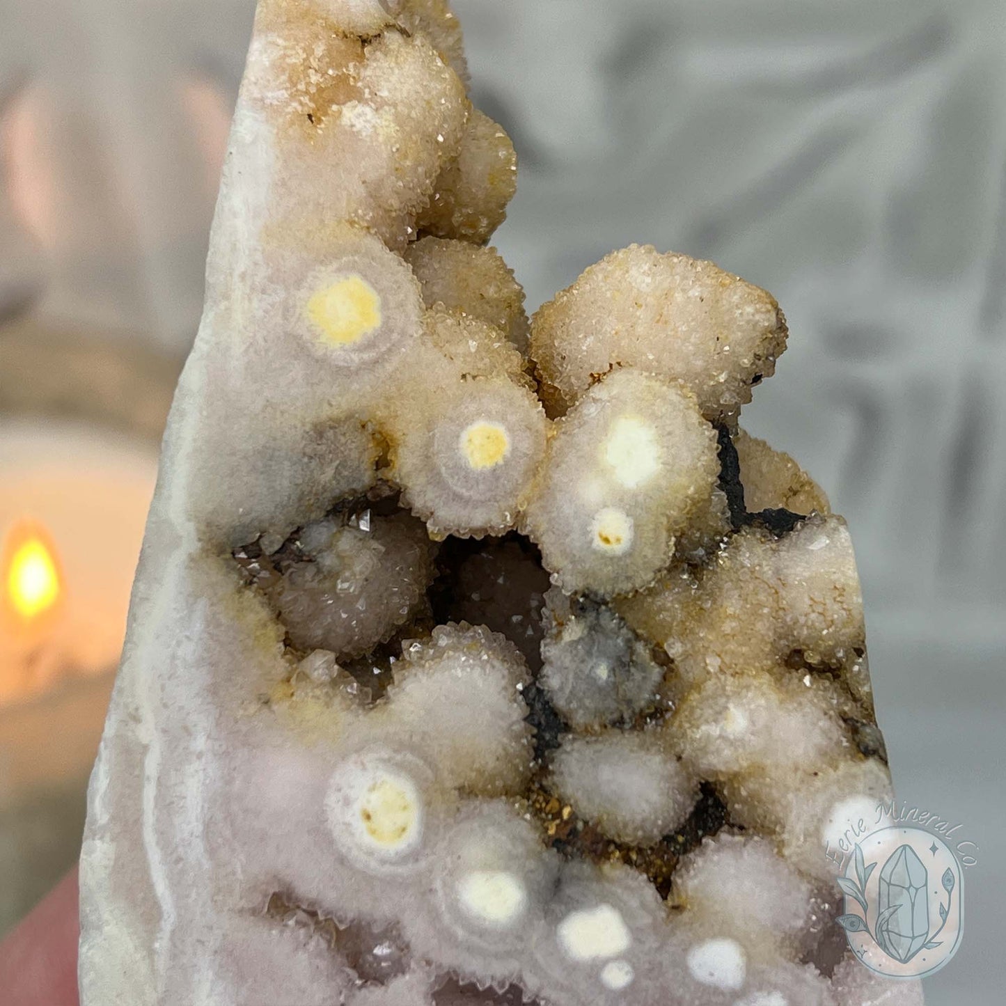 Pink Flower Agate Hedgehog Carving Specimen