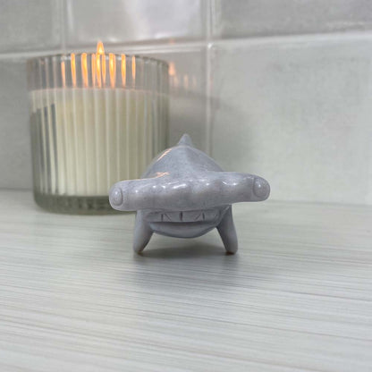Polished Flower Agate Hammerhead Shark Carving