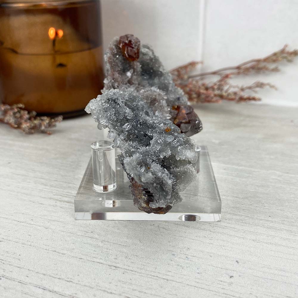Garnet on Sphalerite with Quartz Specimen