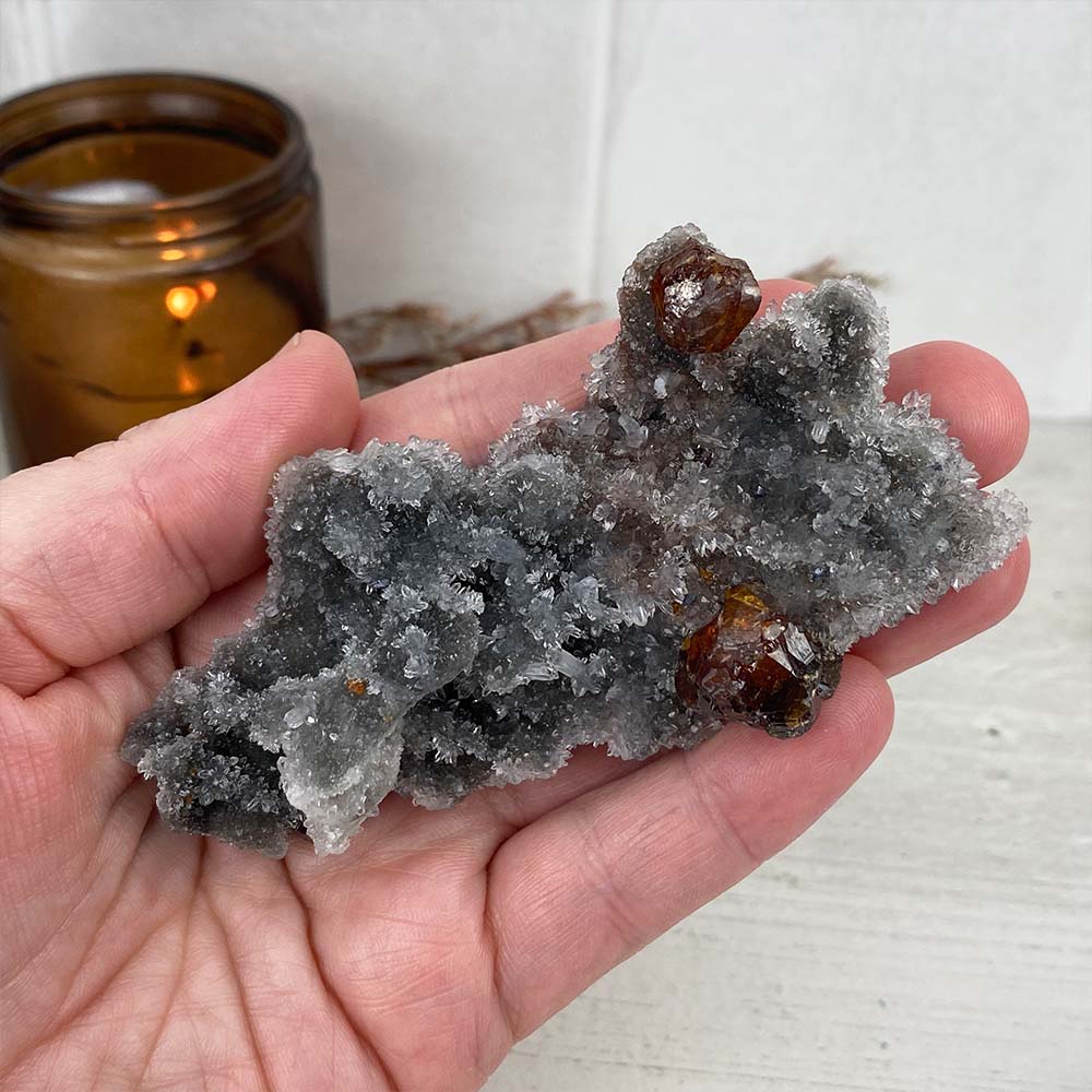 Garnet on Sphalerite with Quartz Specimen