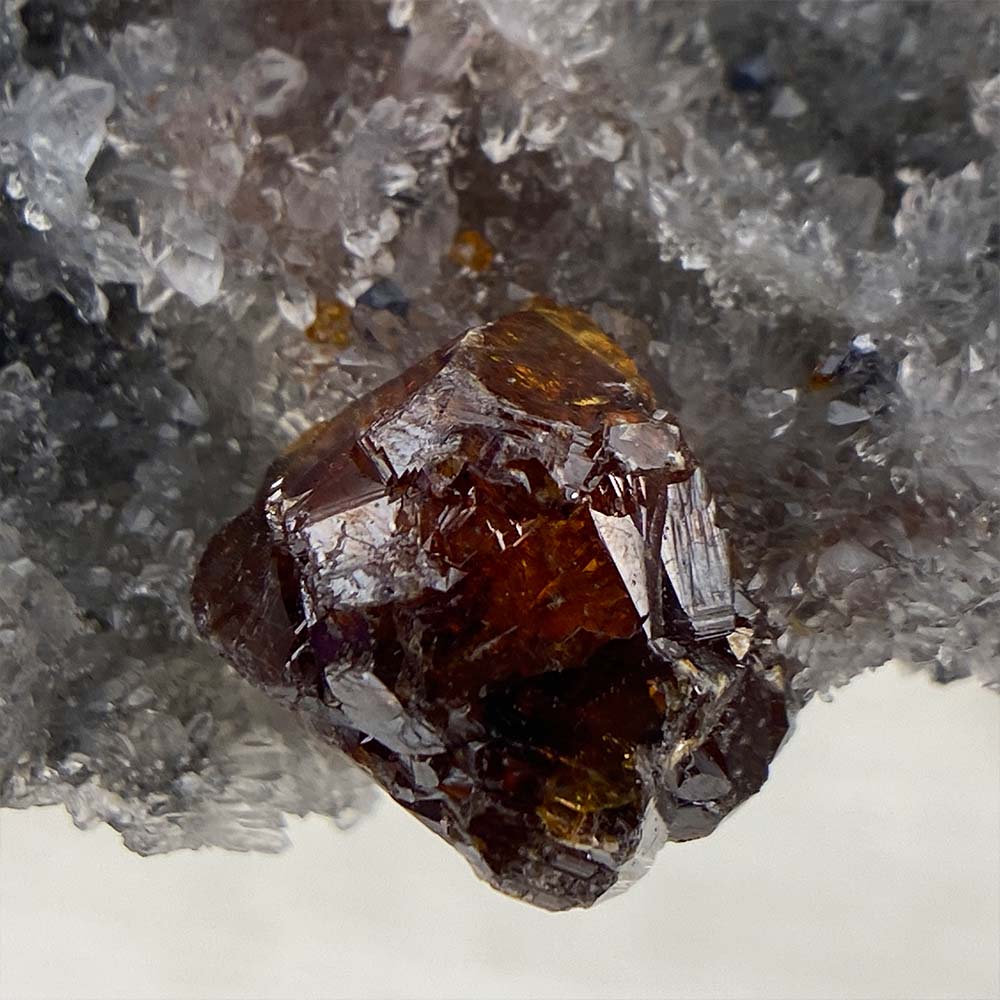 Garnet on Sphalerite with Quartz Specimen