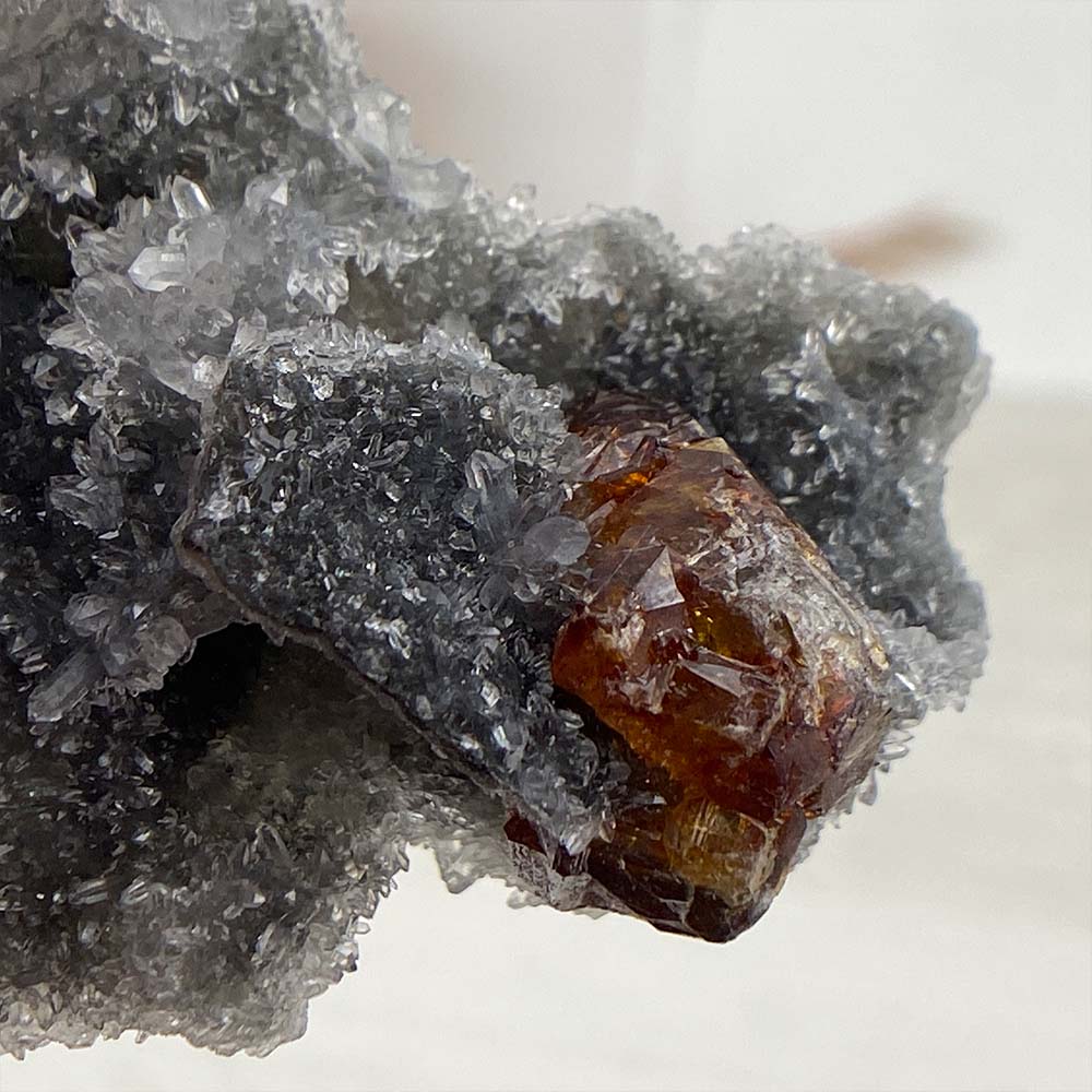 Garnet on Sphalerite with Quartz Specimen