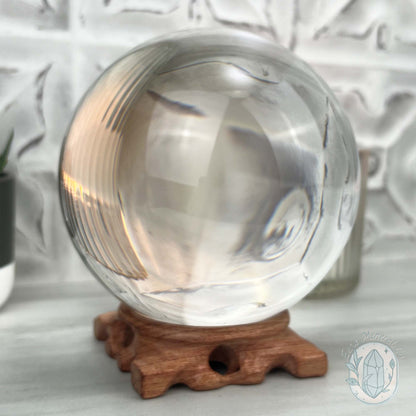 130mm Clear Glass Crystal Ball Sphere with Stand